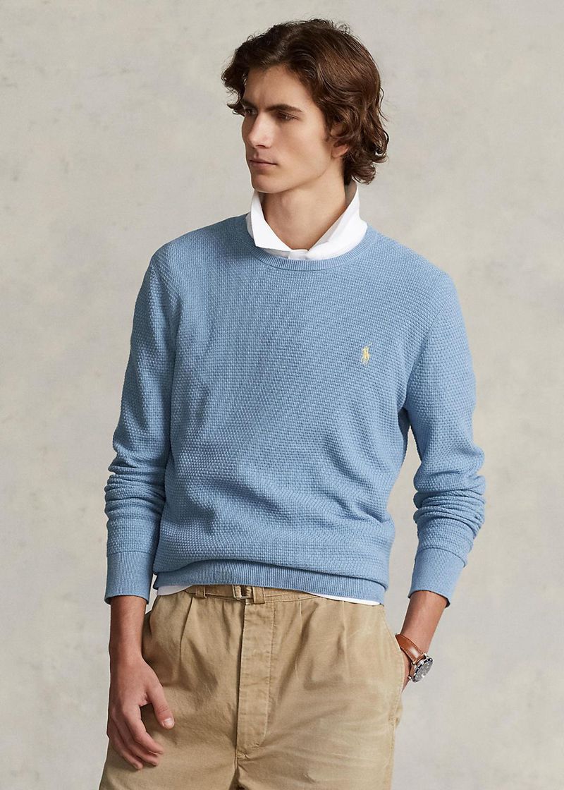 Sueter Polo Ralph Lauren Hombre Textured Cotton Jumper Chile Azules IBWRC-5609